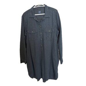 Gap Dark Wash Popover Denim Dress XL